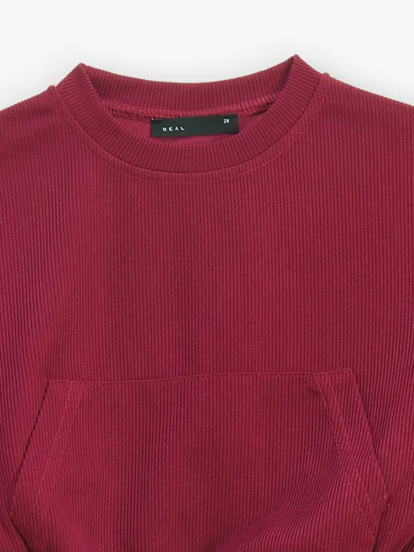 DEAL plain dark pink cotton crop top