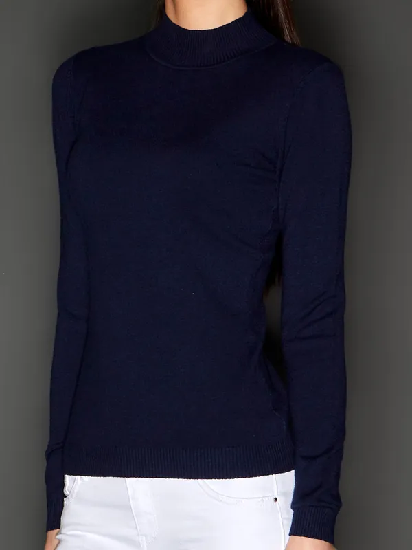 DEAL plain navy blue knitted t-shirt