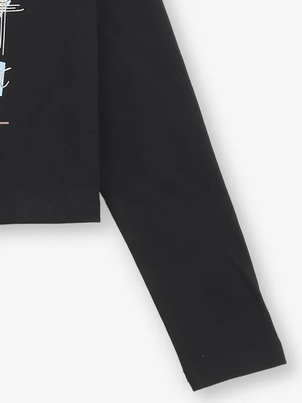 DEAL printed black casual cotton t-shirt