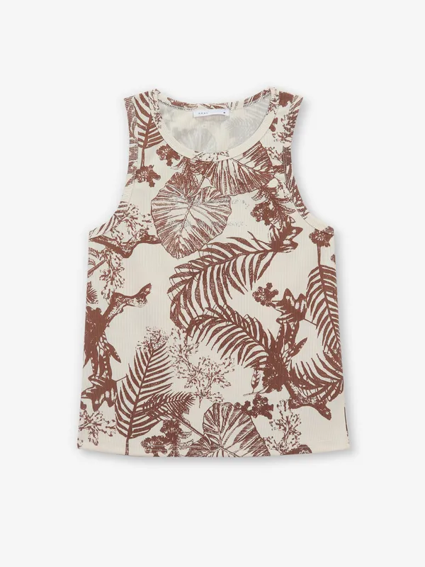 DEAL printed brown cotton top