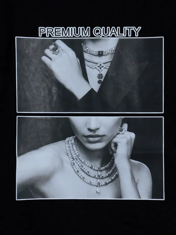 Deal printed cotton black crop top
