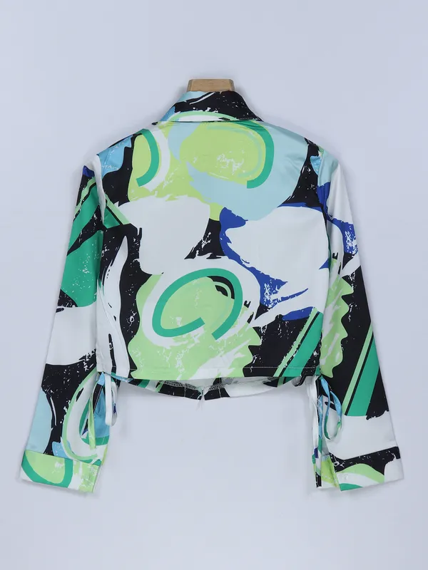 Deal printed green shaded crepe top