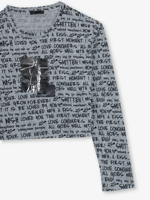 DEAL printed grey crop top