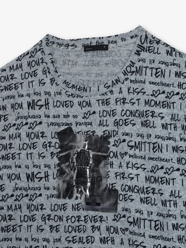 DEAL printed grey crop top