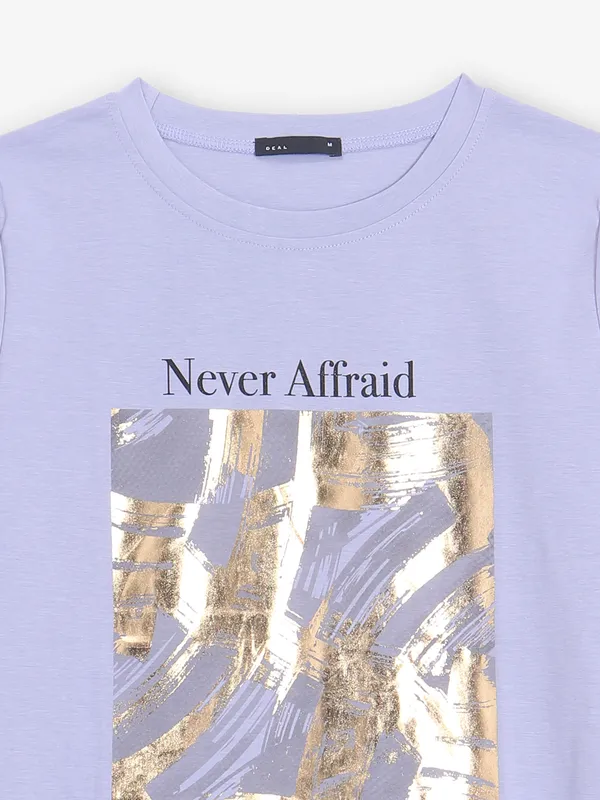 DEAL printed light purple cotton t-shirt