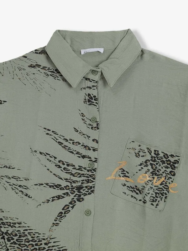 DEAL printed olive cotton t-shirt
