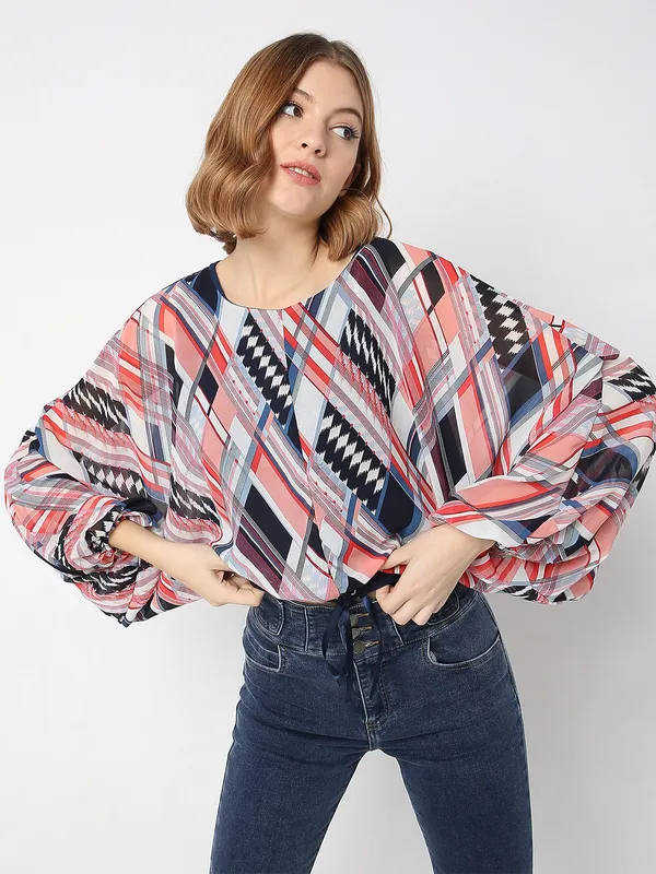 Deal printed top in multi color