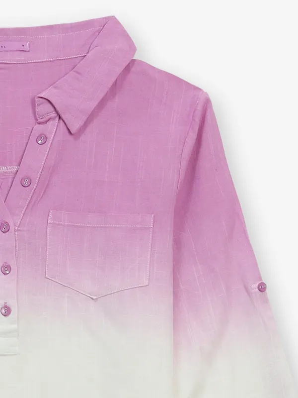 DEAL purple and white shaded shirt