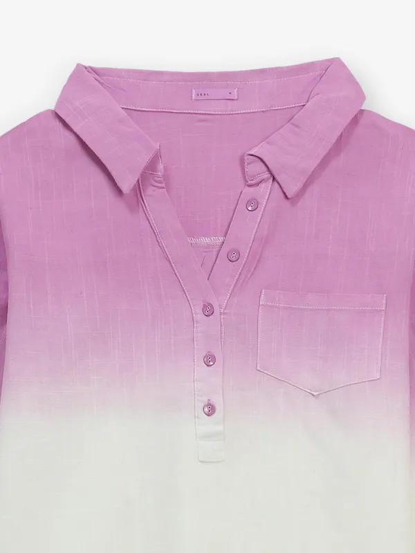 DEAL purple and white shaded shirt