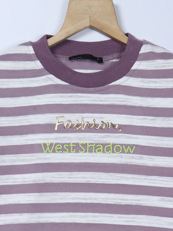 Deal purple stripe top in cotton