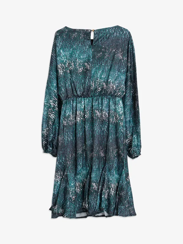 Deal rama green animal printed dress