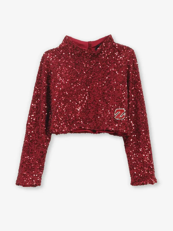 DEAL red cotton silk crop top