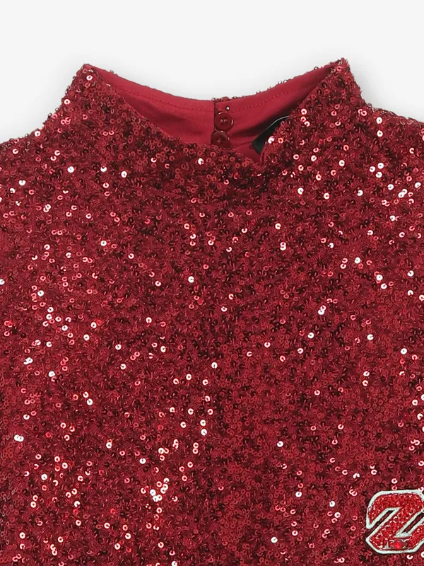 DEAL red cotton silk crop top