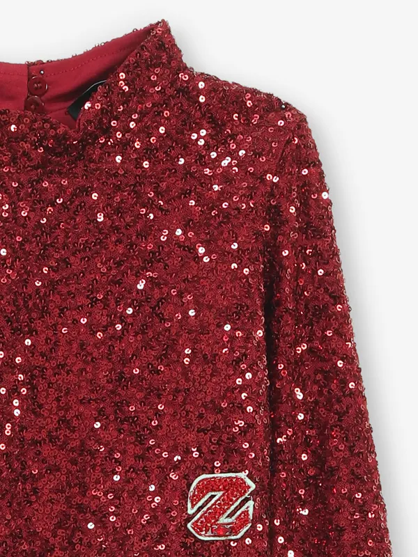 DEAL red cotton silk crop top