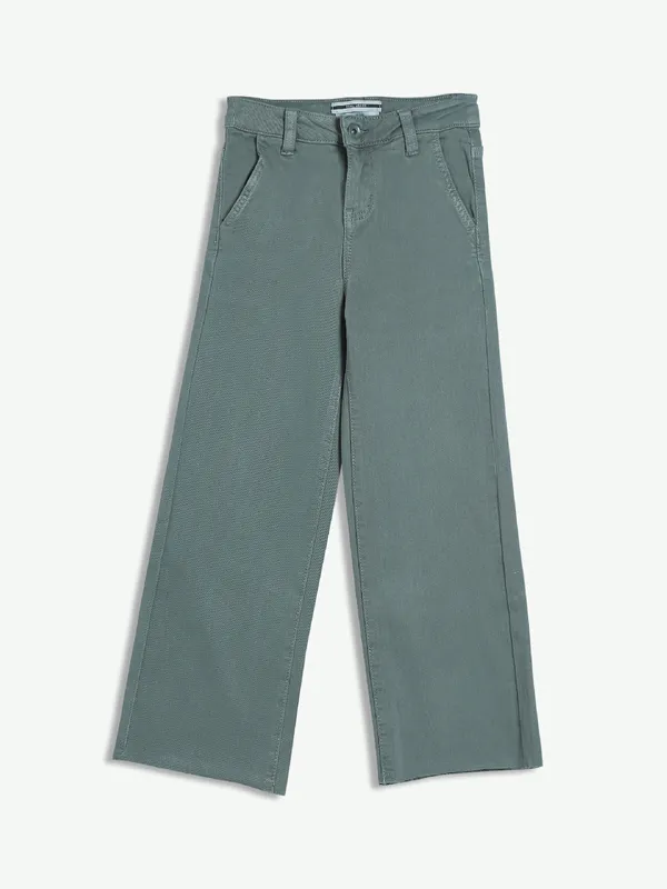 Deal sage green straight denim jeans