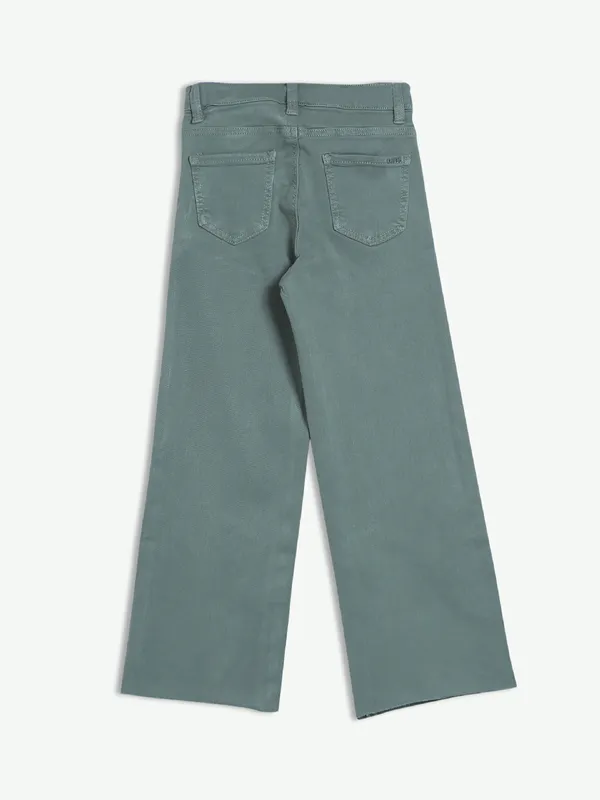 Deal sage green straight denim jeans