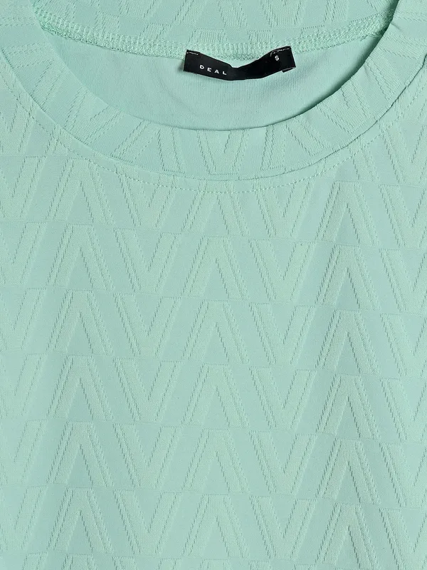 DEAL sea green cotton textured crop top