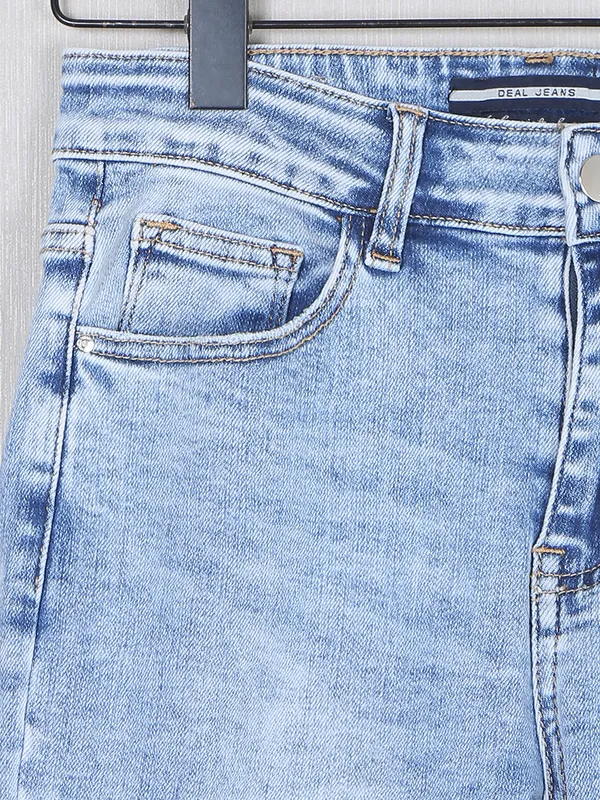 Deal sky blue washed denim casual jeans