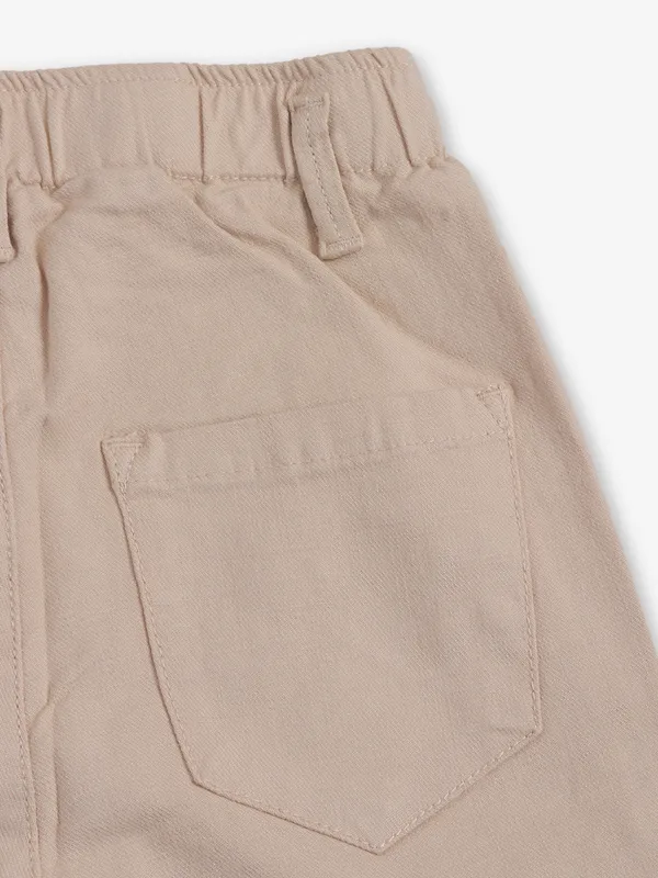 DEAL solid beige straight fit denim for girls