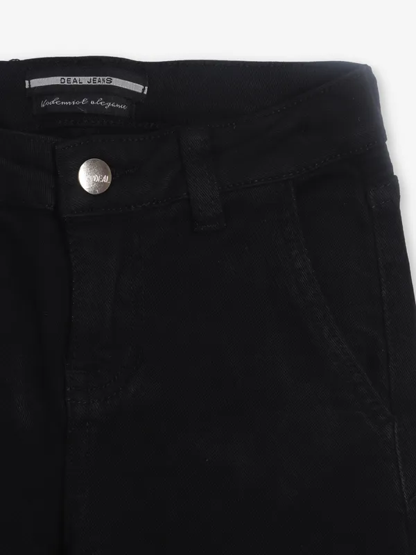DEAL solid black straight fit denim jeans