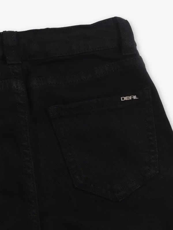 DEAL solid black straight fit denim jeans