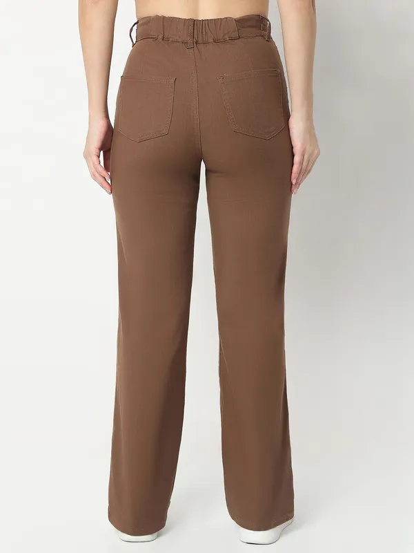 DEAL solid brown loose fit jeans