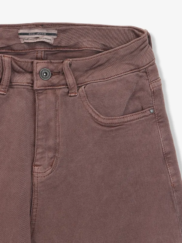 DEAL solid brown straight jeans