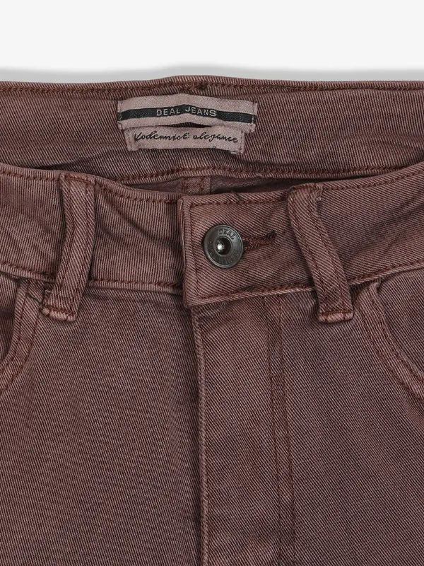 DEAL solid brown straight jeans