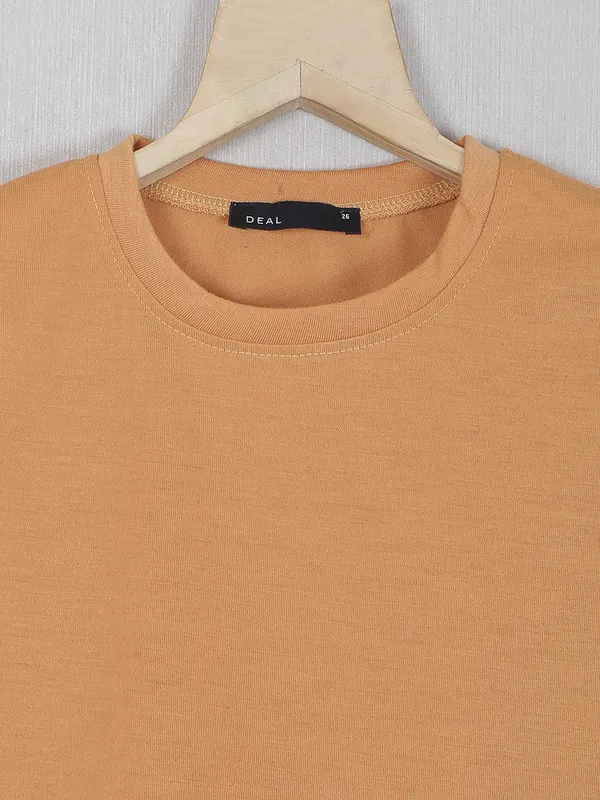 Deal solid rust orange casual top