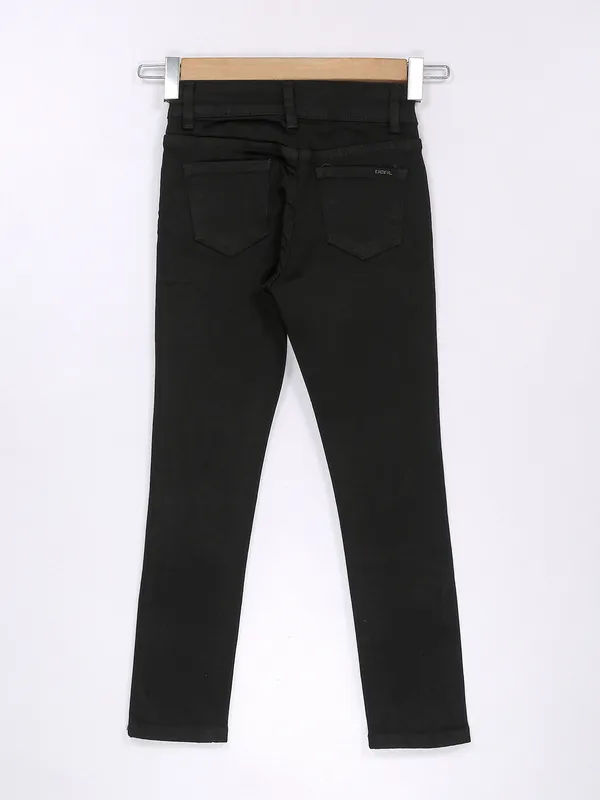 Deal solid jeans in black for girls