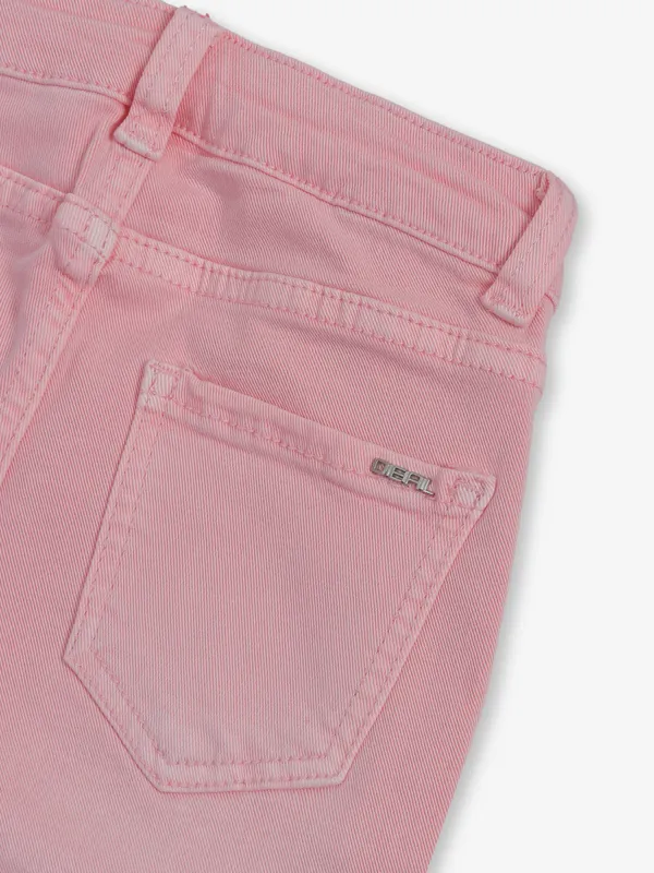 DEAL solid light pink straight fit denim for girls