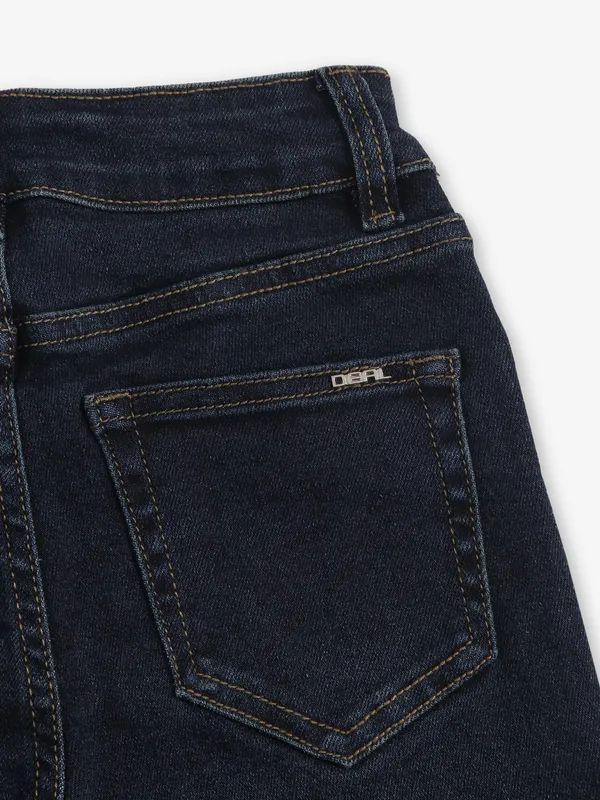 DEAL solid navy denim jeans for girls