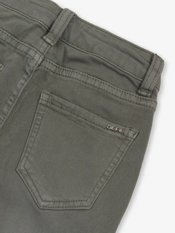 DEAL solid olive straight fit denim for girls