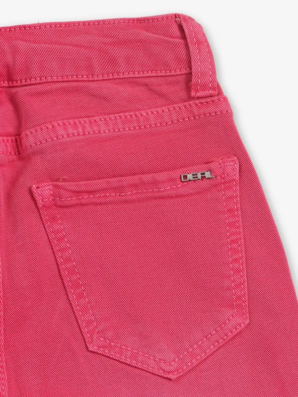 DEAL solid pink straight fit denim for girls