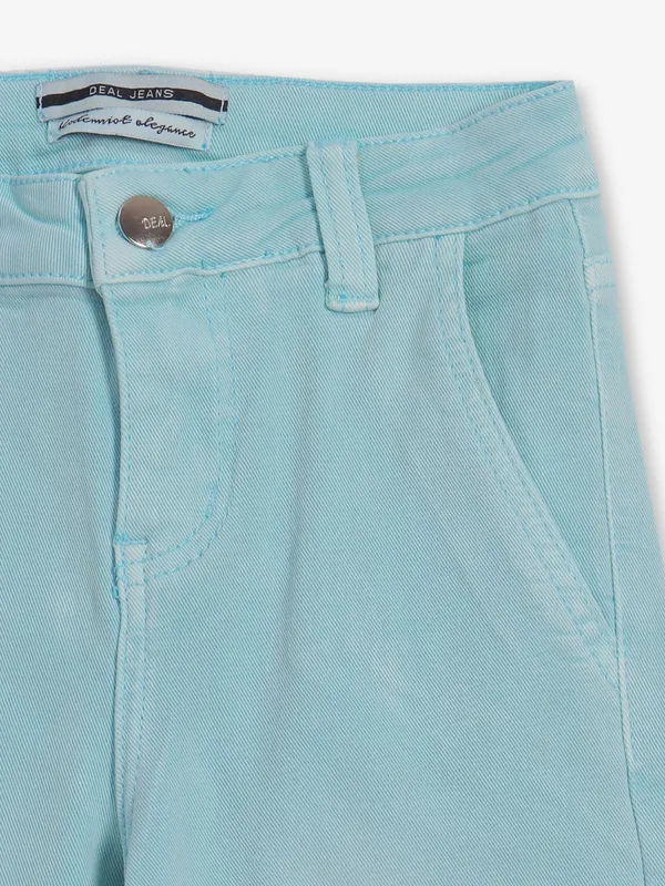 DEAL solid sky blue straight fit denim for girls