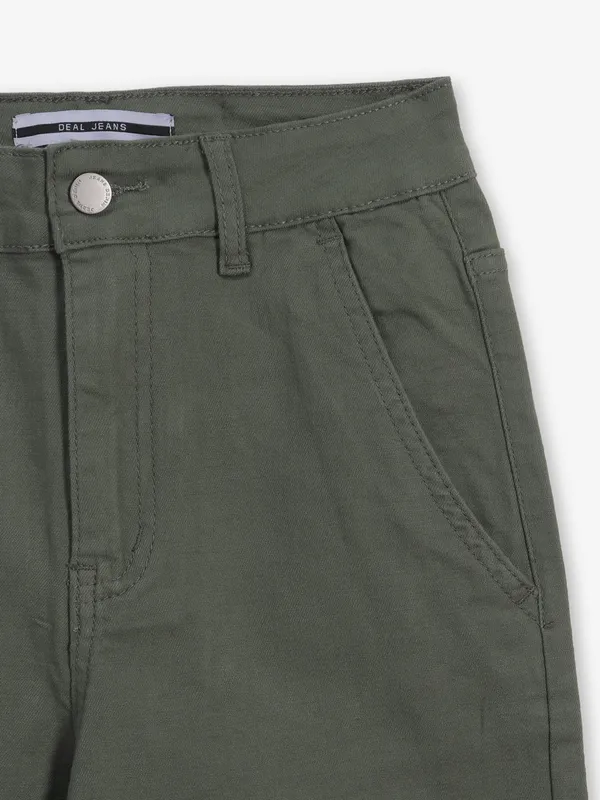 DEAL straight fit dark olive jeans