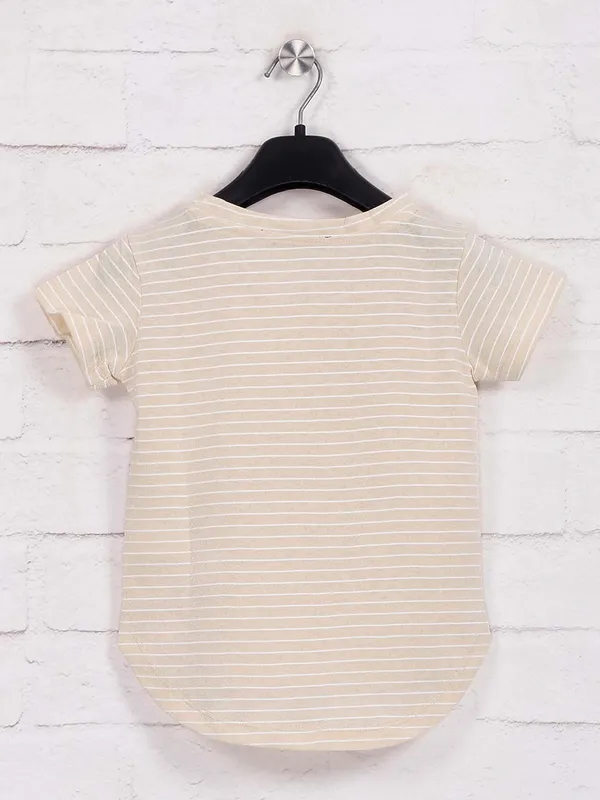 Deal stripe cream girls top