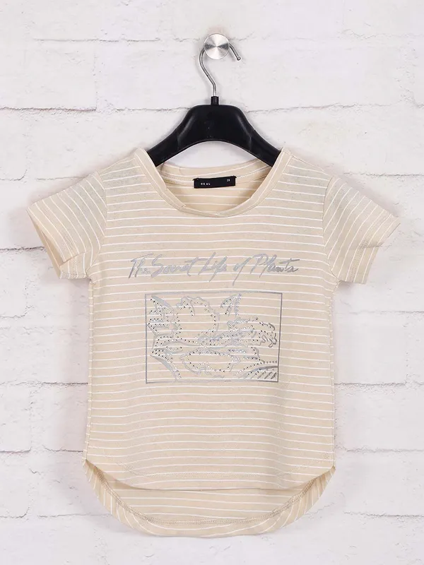 Deal stripe cream girls top