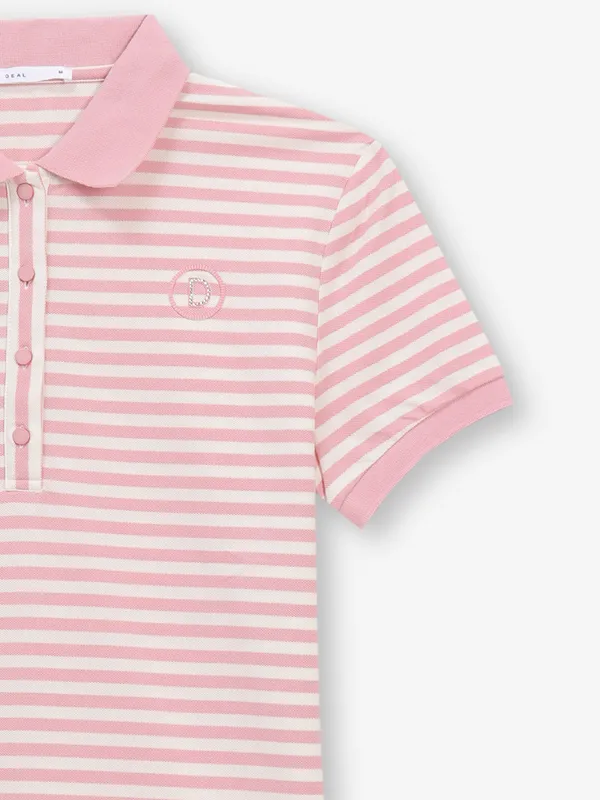 DEAL stripe light pink cotton t-shirt