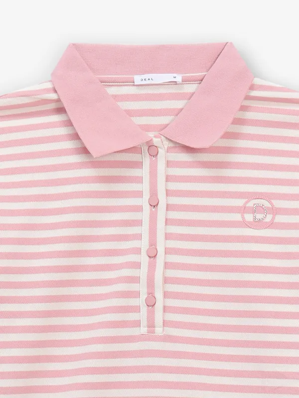 DEAL stripe light pink cotton t-shirt