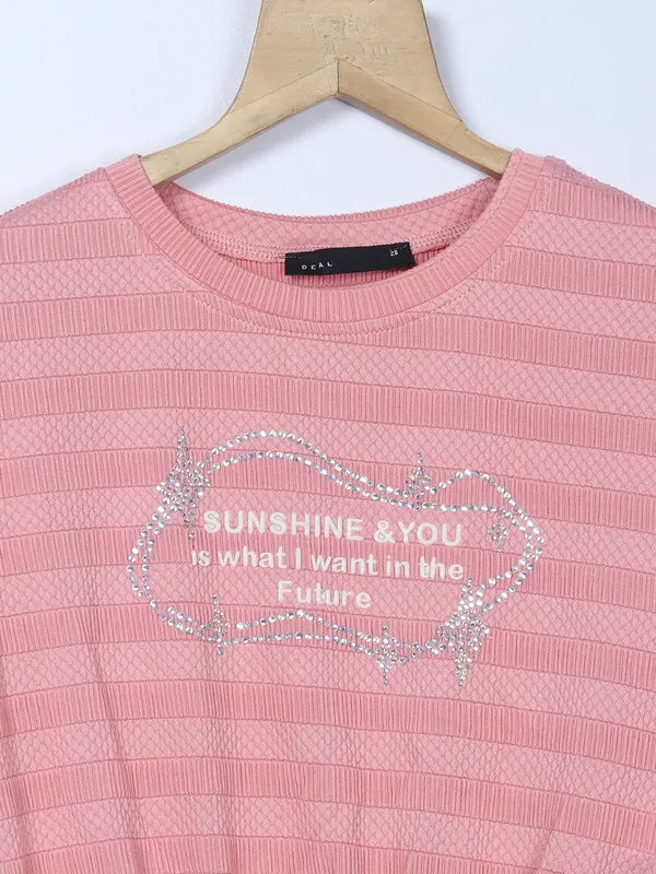 Deal top for girls in baby pink