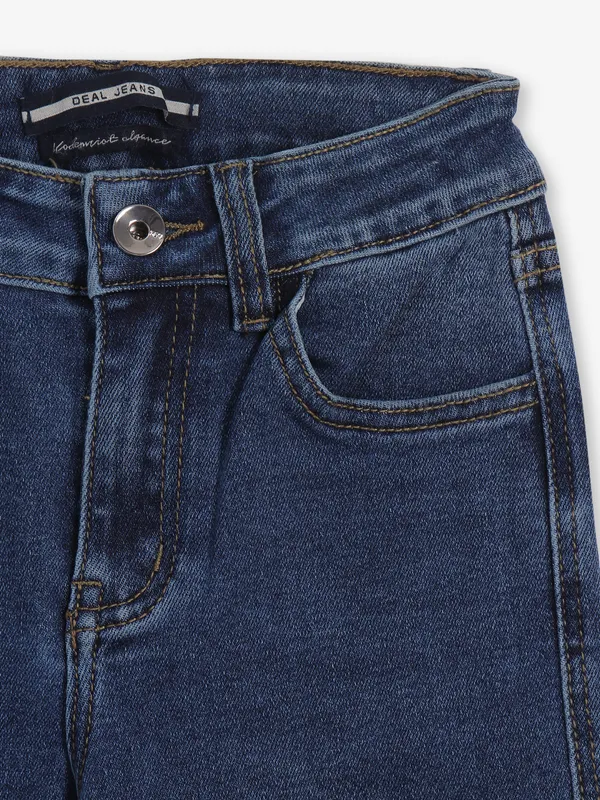 DEAL washed blue straight fit denim for girls