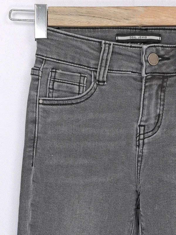 Deal washed dark grey jeans