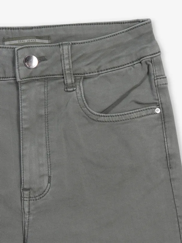 DEAL washed olive denim jeans
