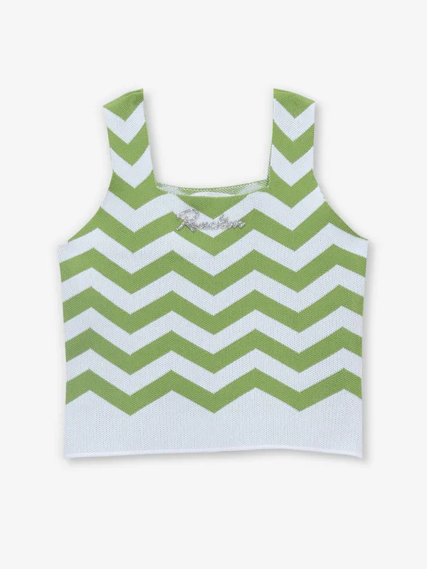 DEAL white and green knitted top for girls