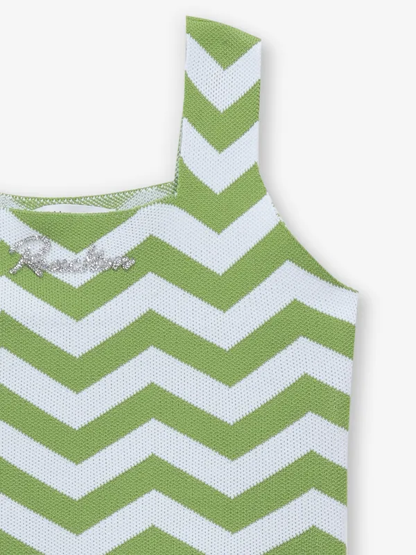 DEAL white and green knitted top for girls