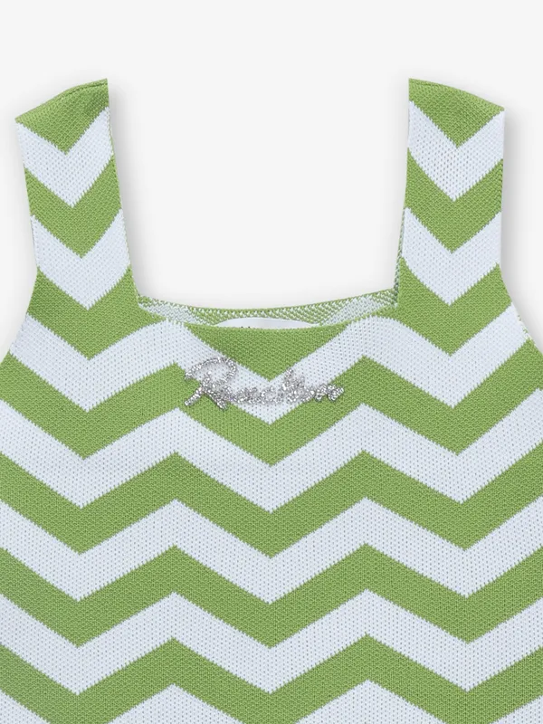 DEAL white and green knitted top for girls