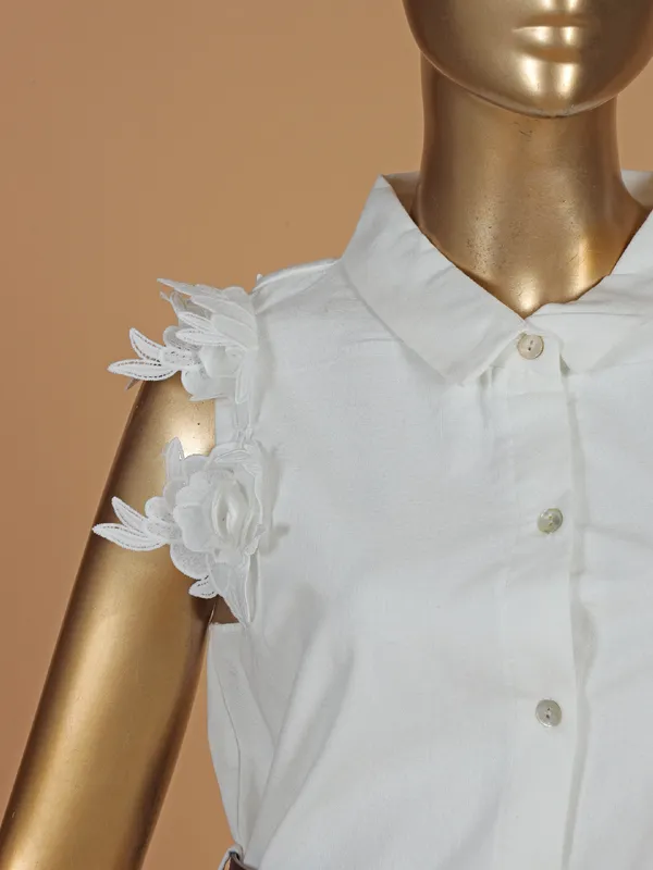 DEAL white cotton casual dress