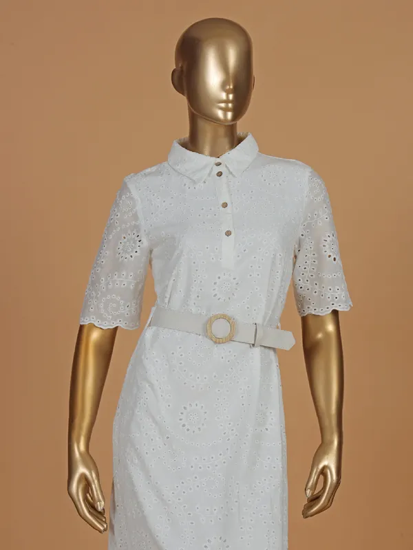 DEAL white cotton cutwork designe dress