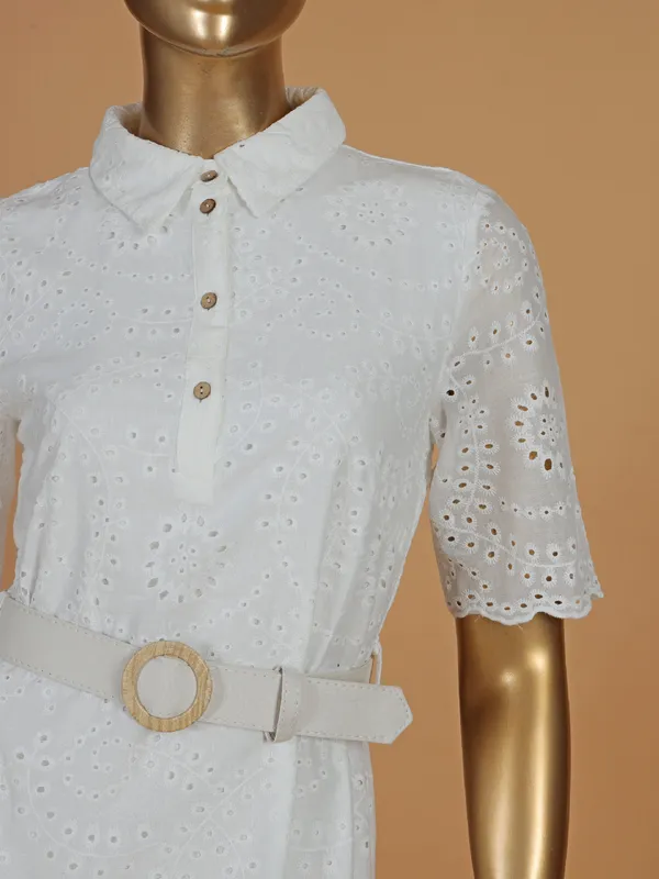 DEAL white cotton cutwork designe dress
